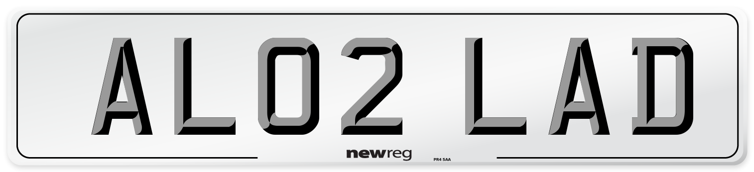 AL02 LAD Number Plate from New Reg